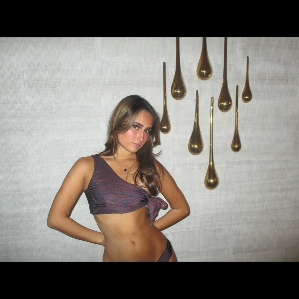 One shoulder tie up bikini